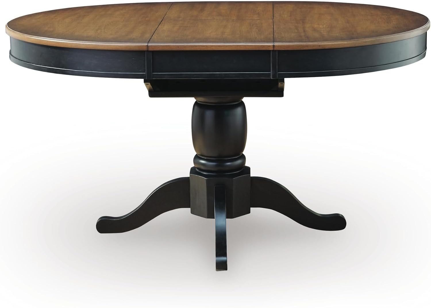 image:imageSignature Design by Ashley Phillinger Casual Dining Butterfly Extension Table Seats up to 6 Medium Brown amp Black