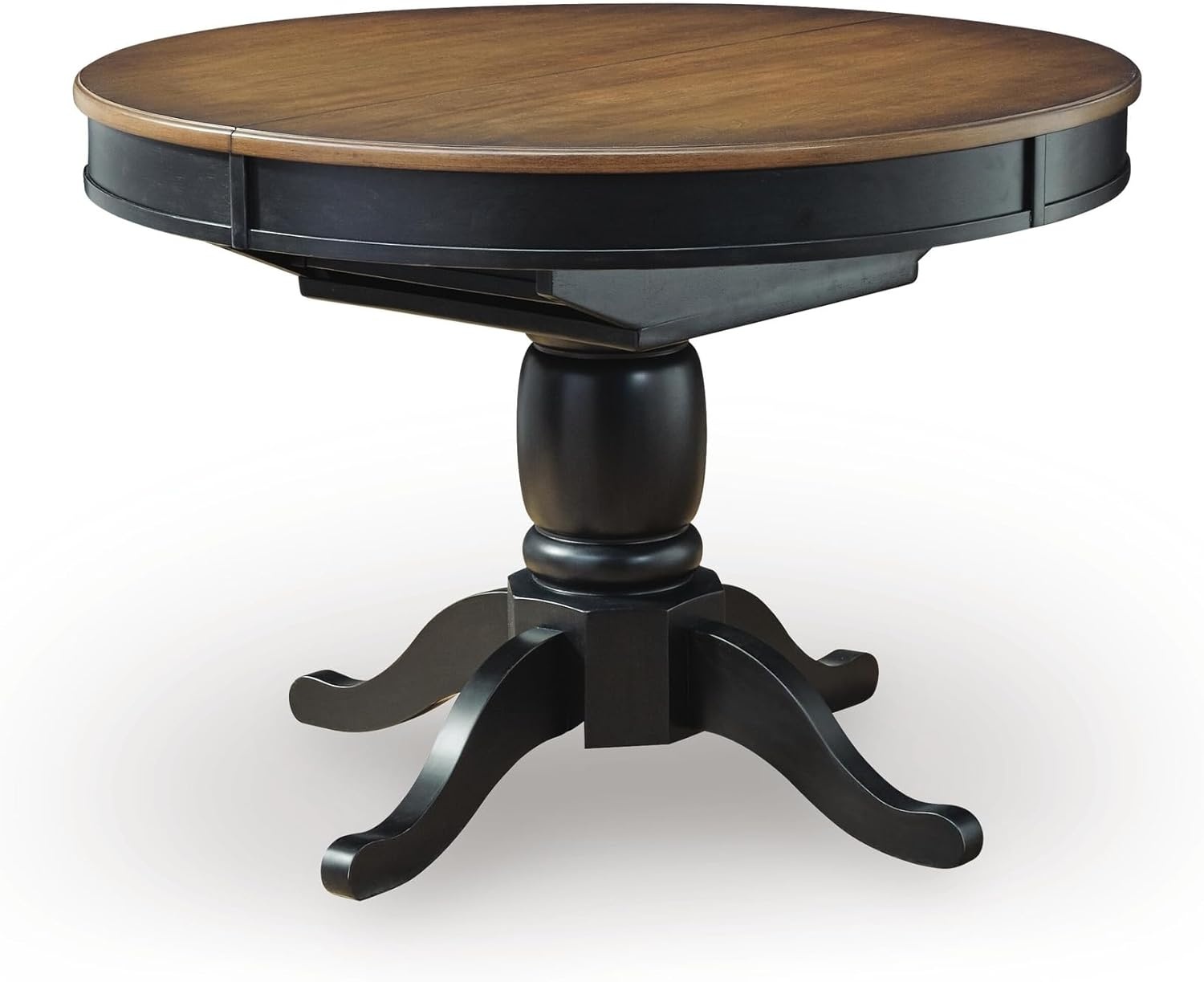 image:imageSignature Design by Ashley Phillinger Casual Dining Butterfly Extension Table Seats up to 6 Medium Brown amp Black