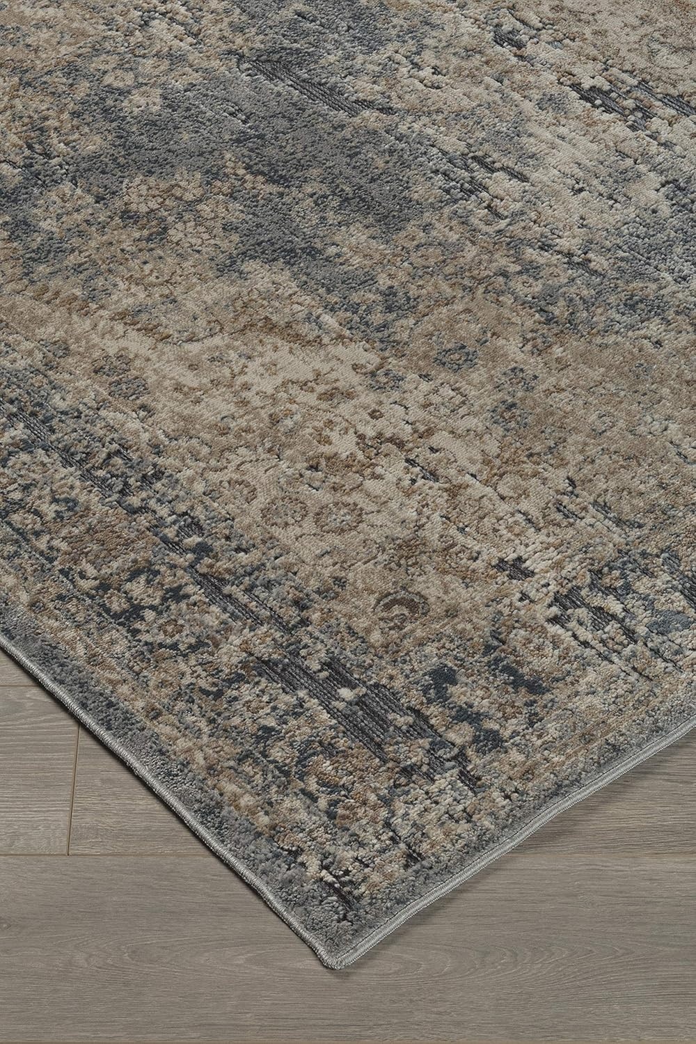 image:imageSignature Design by Ashley South Traditional 5 x 7 ft Low Pile Faded Motif Effect Area Rug Blue amp Beige8 x 10 Rectangular