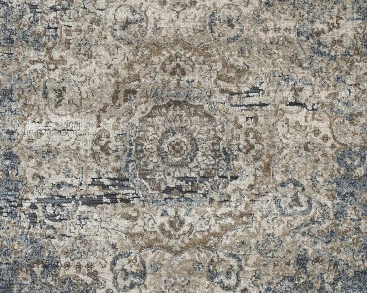 image:imageSignature Design by Ashley South Traditional 5 x 7 ft Low Pile Faded Motif Effect Area Rug Blue amp Beige8 x 10 Rectangular