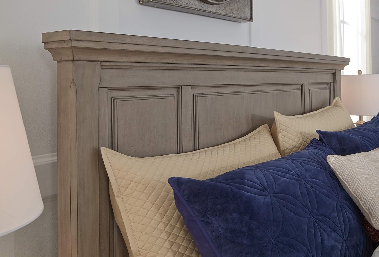 image:imageSignature Design By Ashley Lettner KingCal King Panel Headboard Light GrayLettner