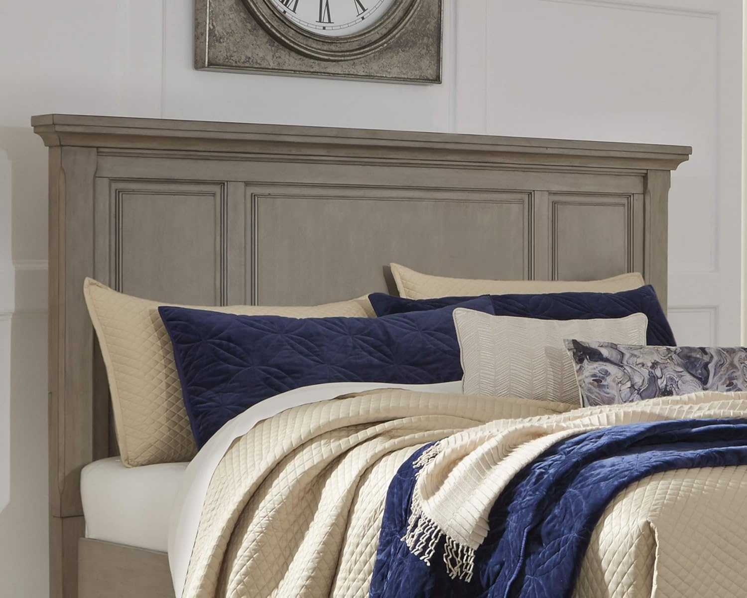 image:imageSignature Design By Ashley Lettner KingCal King Panel Headboard Light GrayLettner