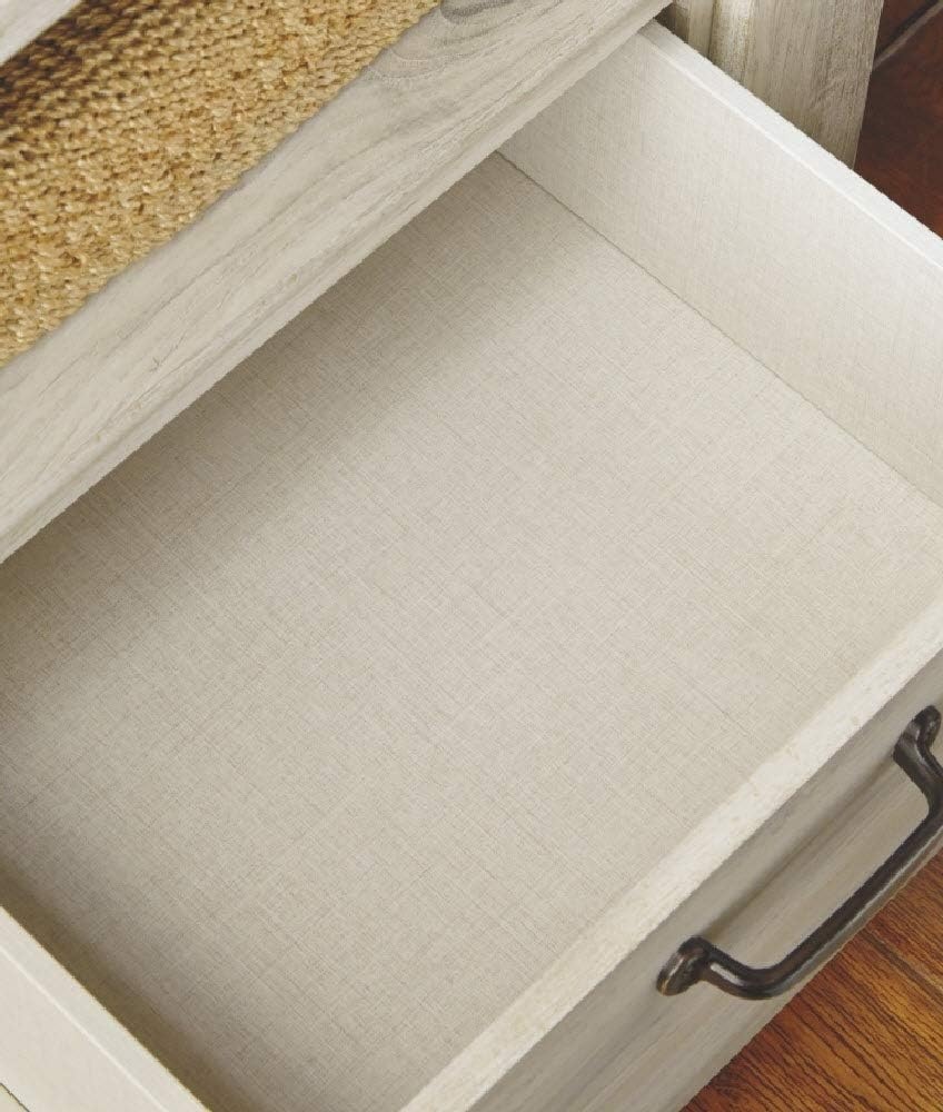 image:imageSignature Design by Ashley Bellaby Farmhouse 7 Drawer Dresser Whitewash and 1 Drawer Nightstand with Storage Cubby amp USB Charging Station WhitewashDresser Charging Station Whitewash