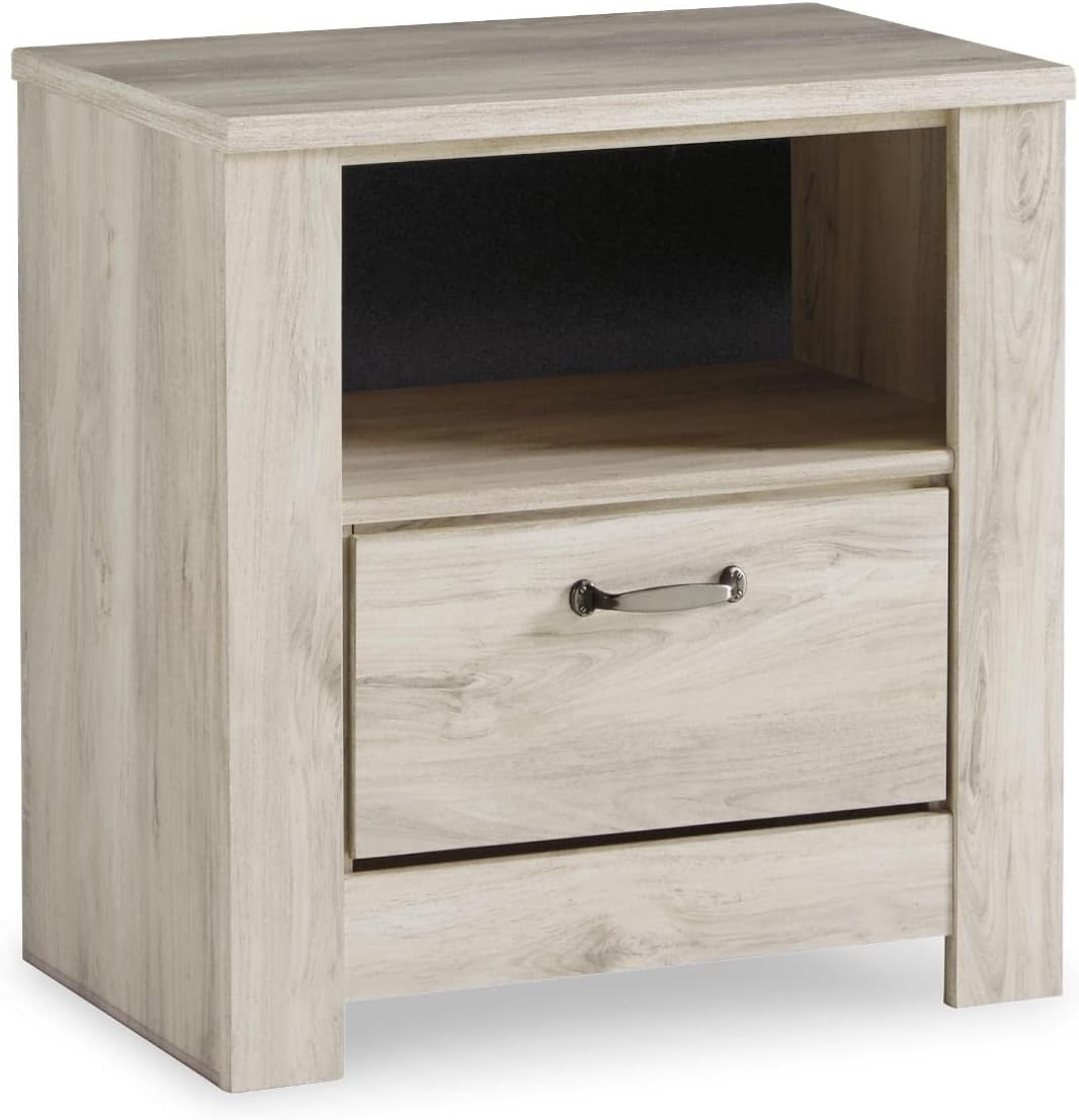 image:imageSignature Design by Ashley Bellaby Farmhouse 7 Drawer Dresser Whitewash and 1 Drawer Nightstand with Storage Cubby amp USB Charging Station WhitewashDresser Charging Station Whitewash