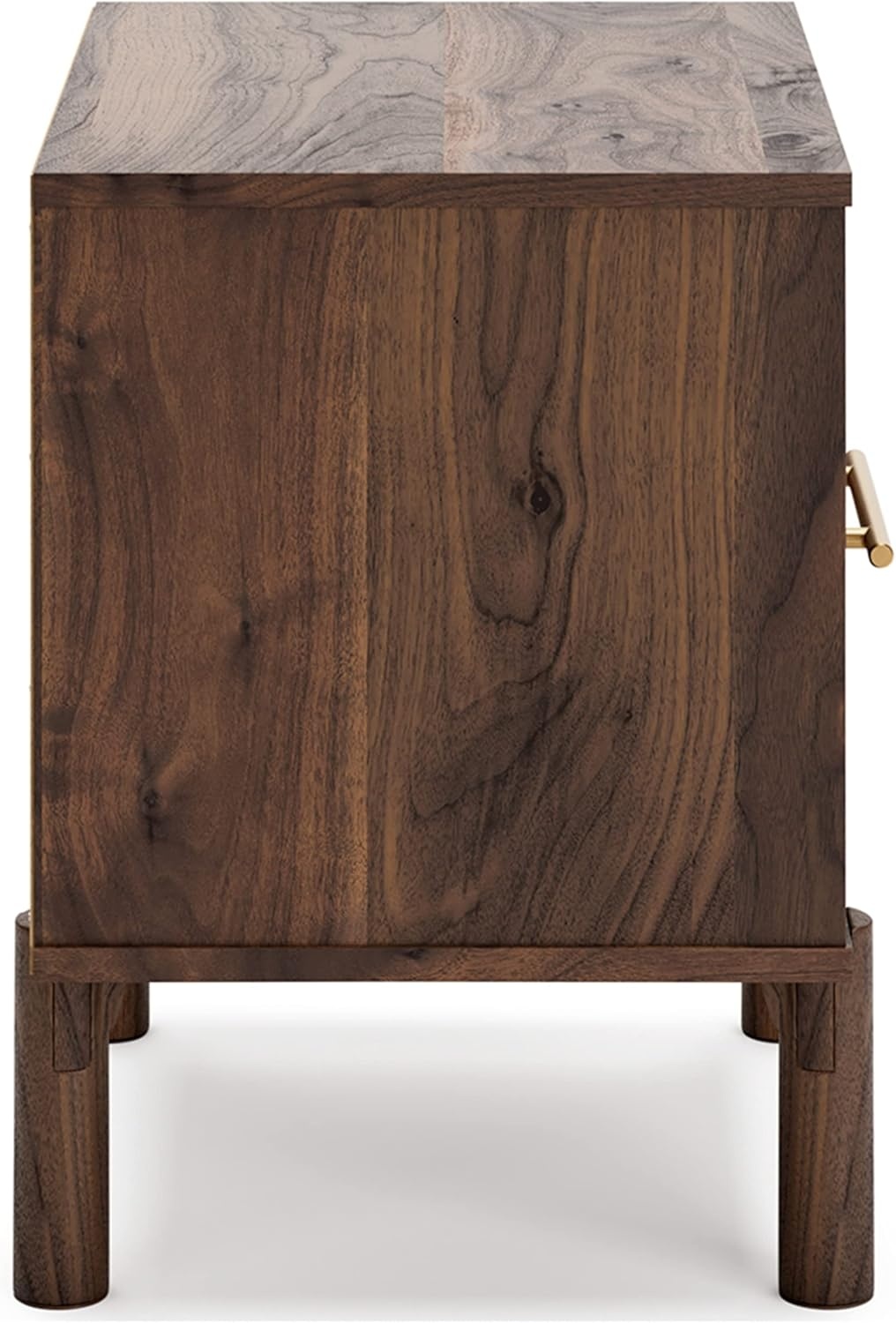 image:imageSignature Design by Ashley Calverson Rustic 2Drawer Nightstand with Storage and Bar Pulls Dark BrownBrown