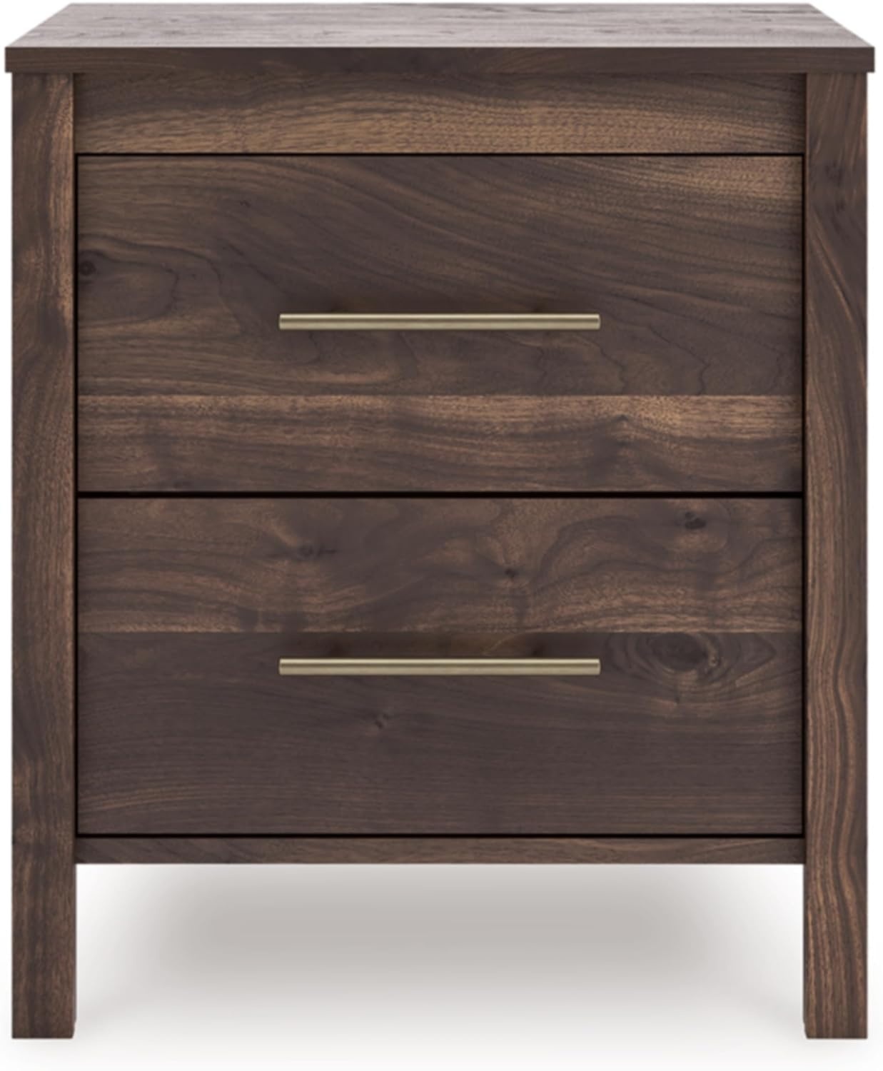 image:imageSignature Design by Ashley Calverson Rustic 2Drawer Nightstand with Storage and Bar Pulls Dark BrownMocha