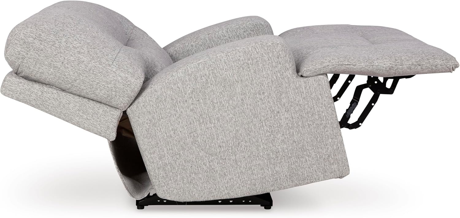 image:imageSignature Design by Ashley Acklen Place Contemporary Indoor ZeroGravity Stain Resistant Oversized Upholstered Power Recliner with Adjustable Headrest and USB Port Light GrayLight Gray