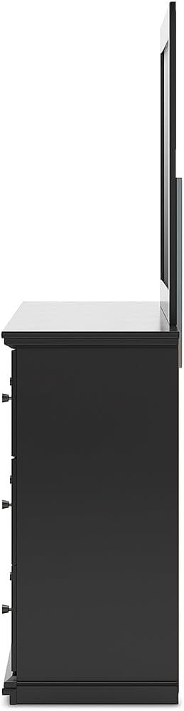 image:imageSignature Design by Ashley Robbinsdale Transitional 54 in 6Drawer Dresser and Mirror with Felt Lined Top WhiteBlack