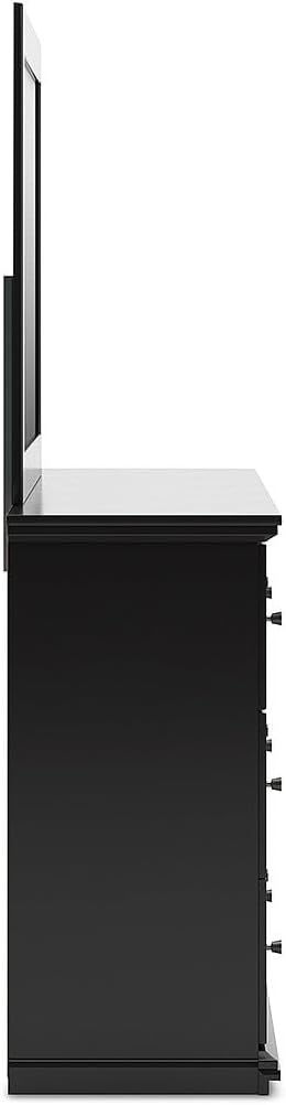 image:imageSignature Design by Ashley Robbinsdale Transitional 54 in 6Drawer Dresser and Mirror with Felt Lined Top WhiteBlack