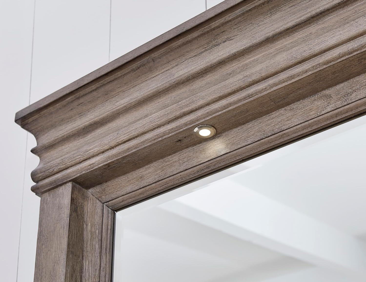 image:imageSignature Design by Ashley Robbinsdale Transitional 54 in 6Drawer Dresser and Mirror with Felt Lined Top WhiteLight Grayish Brown