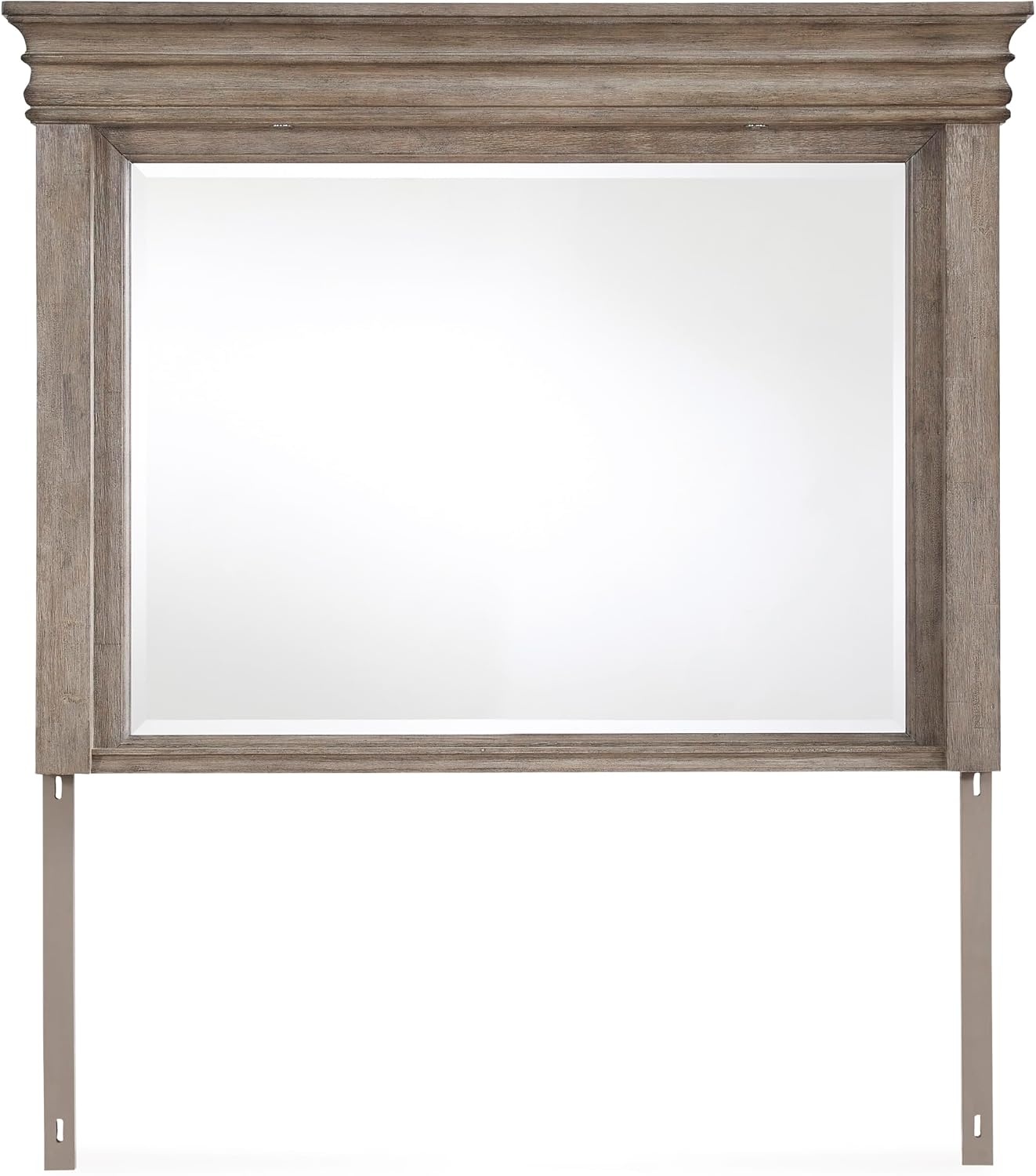 image:imageSignature Design by Ashley Robbinsdale Transitional 54 in 6Drawer Dresser and Mirror with Felt Lined Top WhiteLight Grayish Brown