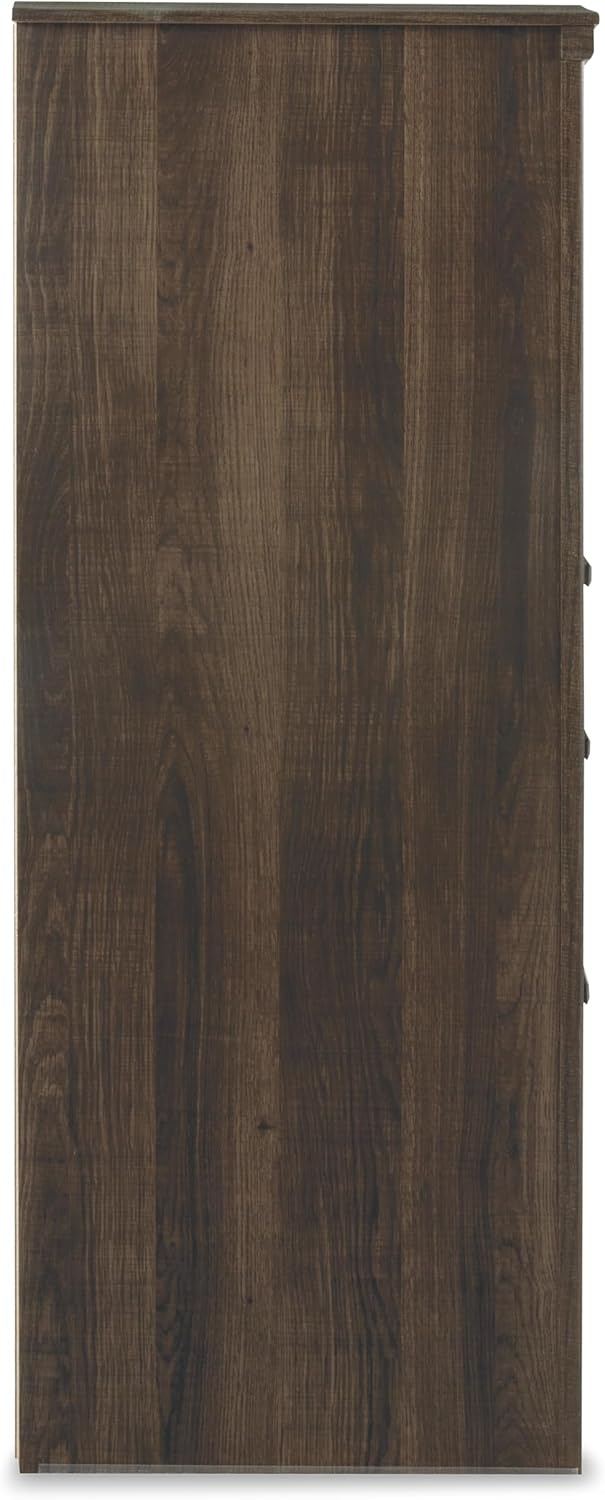 image:imageSignature Design by Ashley Robbinsdale Transitional 54 in 6Drawer Dresser and Mirror with Felt Lined Top WhiteNatural Brown