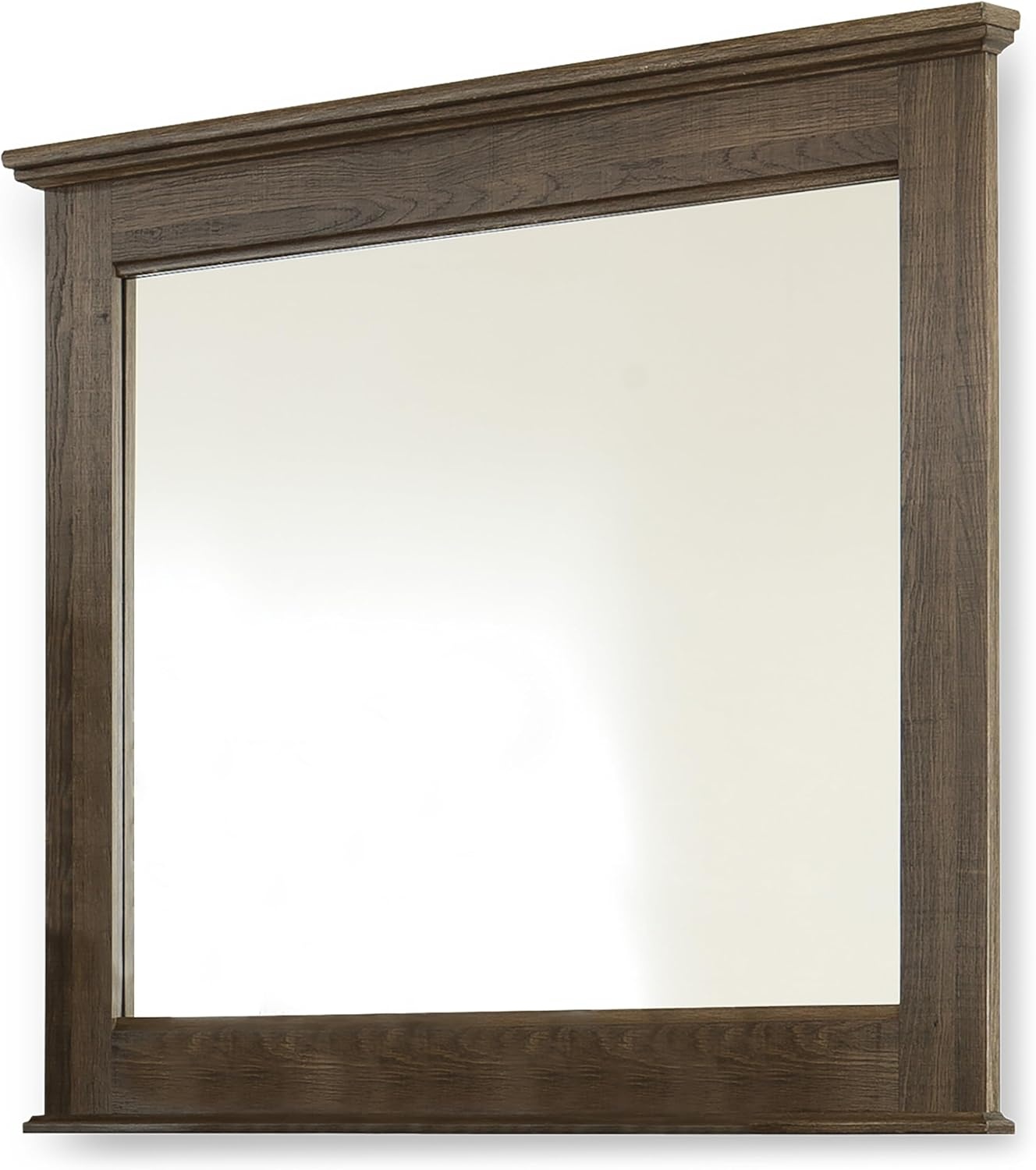 image:imageSignature Design by Ashley Robbinsdale Transitional 54 in 6Drawer Dresser and Mirror with Felt Lined Top WhiteNatural Brown