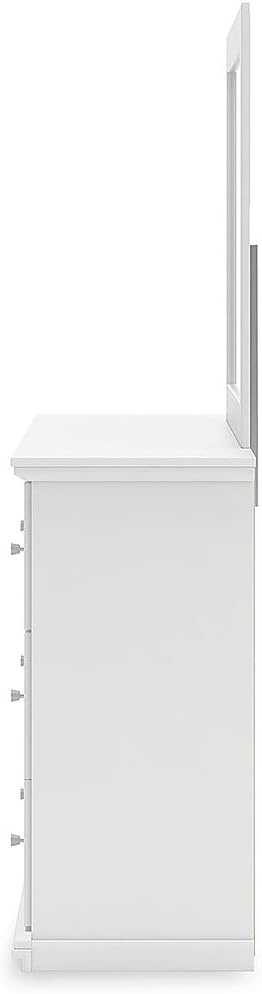 image:imageSignature Design by Ashley Robbinsdale Transitional 54 in 6Drawer Dresser and Mirror with Felt Lined Top WhiteWhite