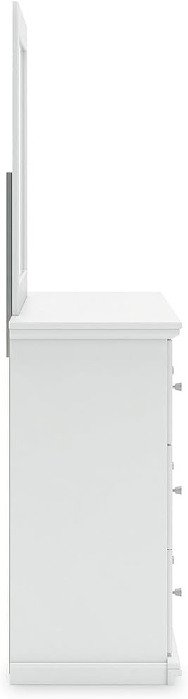image:imageSignature Design by Ashley Robbinsdale Transitional 54 in 6Drawer Dresser and Mirror with Felt Lined Top WhiteWhite