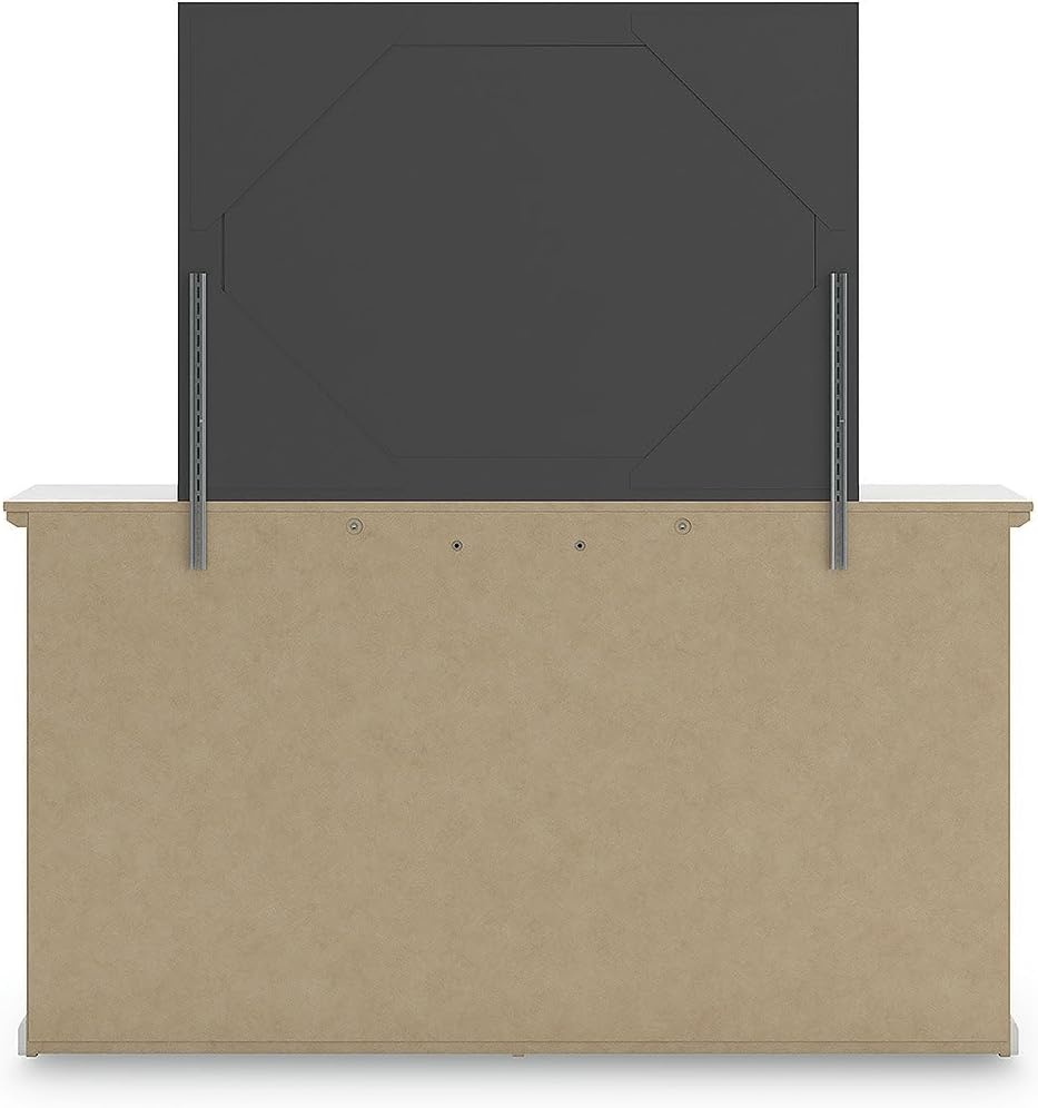image:imageSignature Design by Ashley Robbinsdale Transitional 54 in 6Drawer Dresser and Mirror with Felt Lined Top WhiteWhite