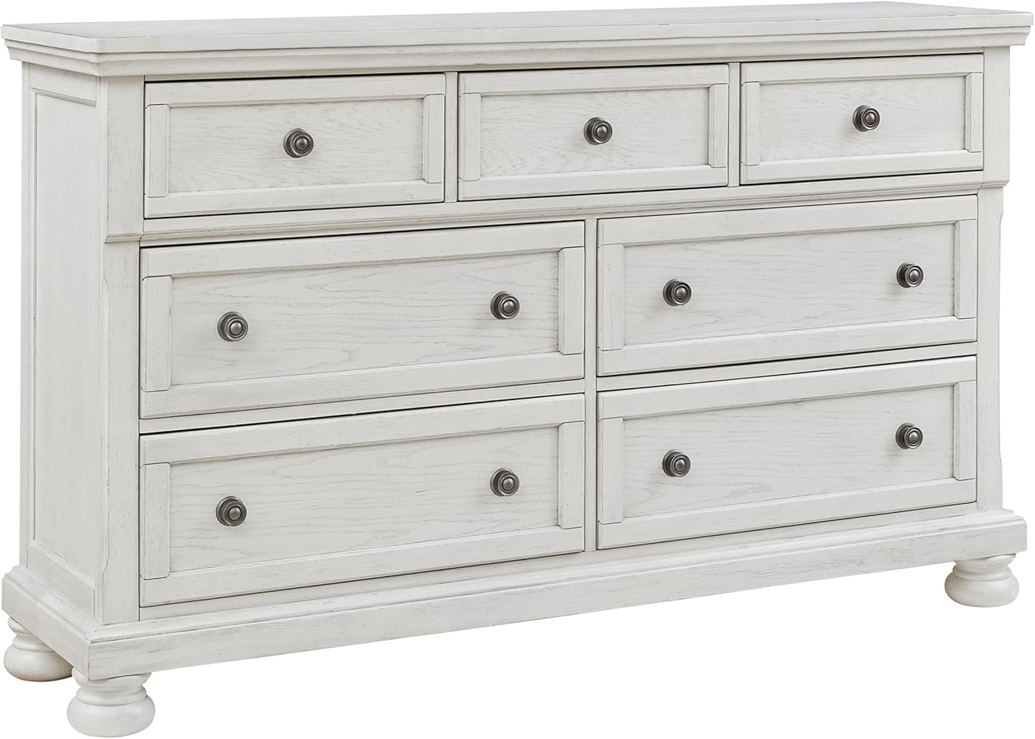 image:imageSignature Design by Ashley Robbinsdale Transitional 54 in 6Drawer Dresser and Mirror with Felt Lined Top WhiteWhite