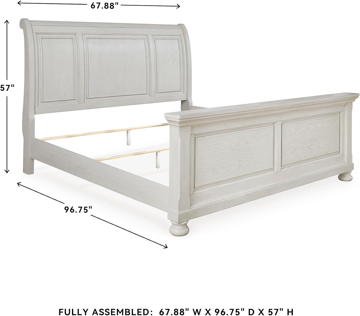 image:imageSignature Design by Ashley Robbinsdale Mirrored Vanity with Bench 52 Inch Antique White Makeup Desk Casual Wood Dressing Table for Bedroom StorageAntique White