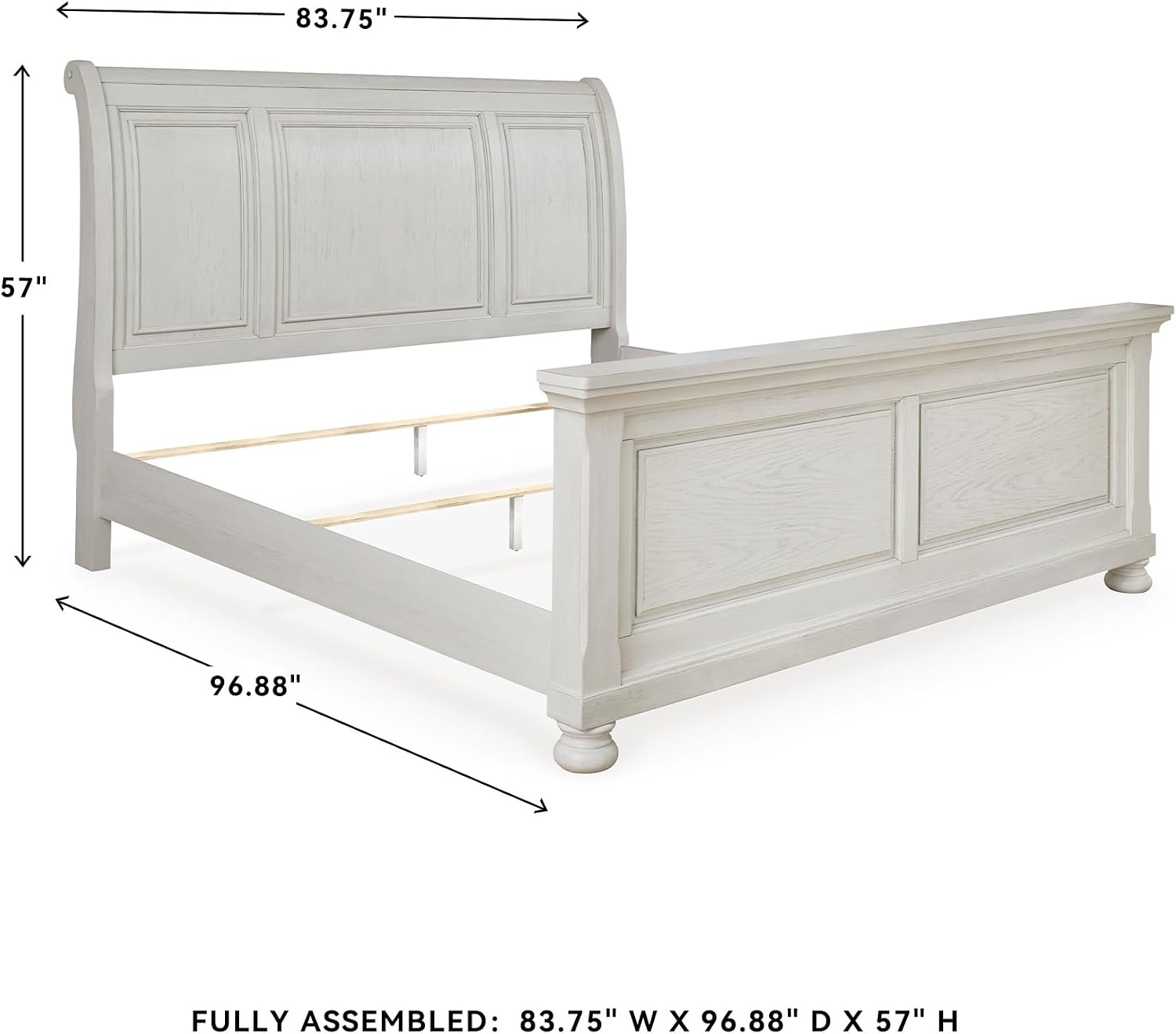image:imageSignature Design by Ashley Robbinsdale Mirrored Vanity with Bench 52 Inch Antique White Makeup Desk Casual Wood Dressing Table for Bedroom StorageAntique White