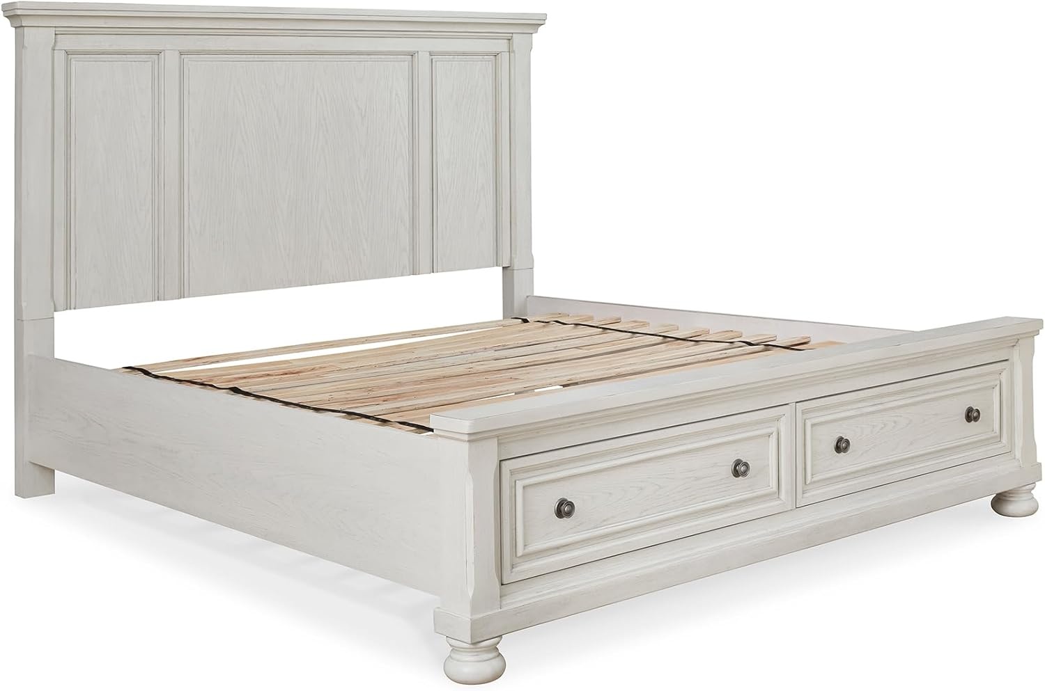 image:imageSignature Design by Ashley Robbinsdale Mirrored Vanity with Bench 52 Inch Antique White Makeup Desk Casual Wood Dressing Table for Bedroom StorageAntique White