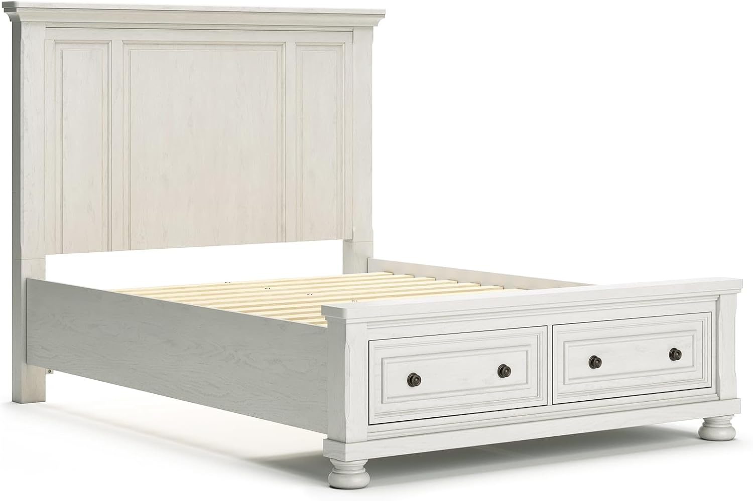 image:imageSignature Design by Ashley Robbinsdale Mirrored Vanity with Bench 52 Inch Antique White Makeup Desk Casual Wood Dressing Table for Bedroom StorageAntique White