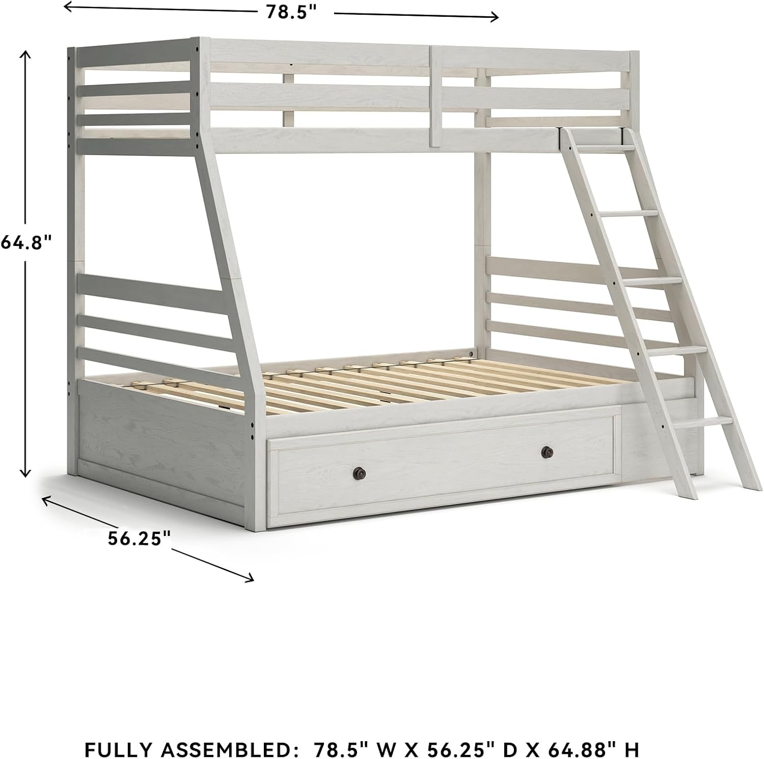 image:imageSignature Design by Ashley Robbinsdale Mirrored Vanity with Bench 52 Inch Antique White Makeup Desk Casual Wood Dressing Table for Bedroom StorageAntique White