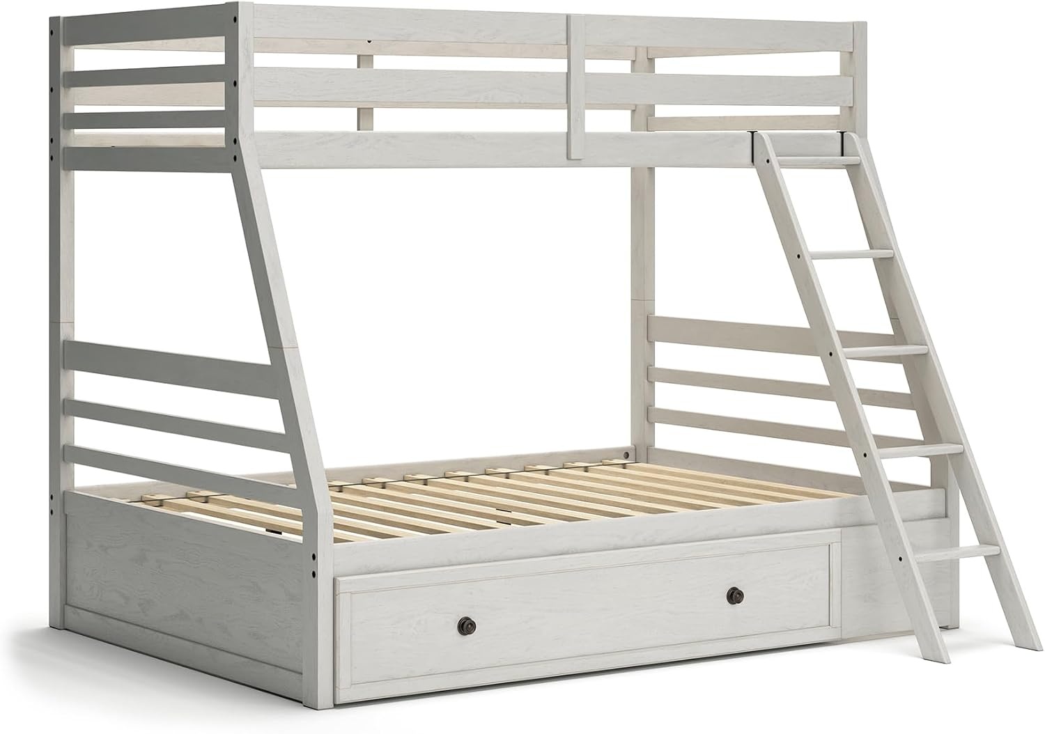image:imageSignature Design by Ashley Robbinsdale Mirrored Vanity with Bench 52 Inch Antique White Makeup Desk Casual Wood Dressing Table for Bedroom StorageAntique White