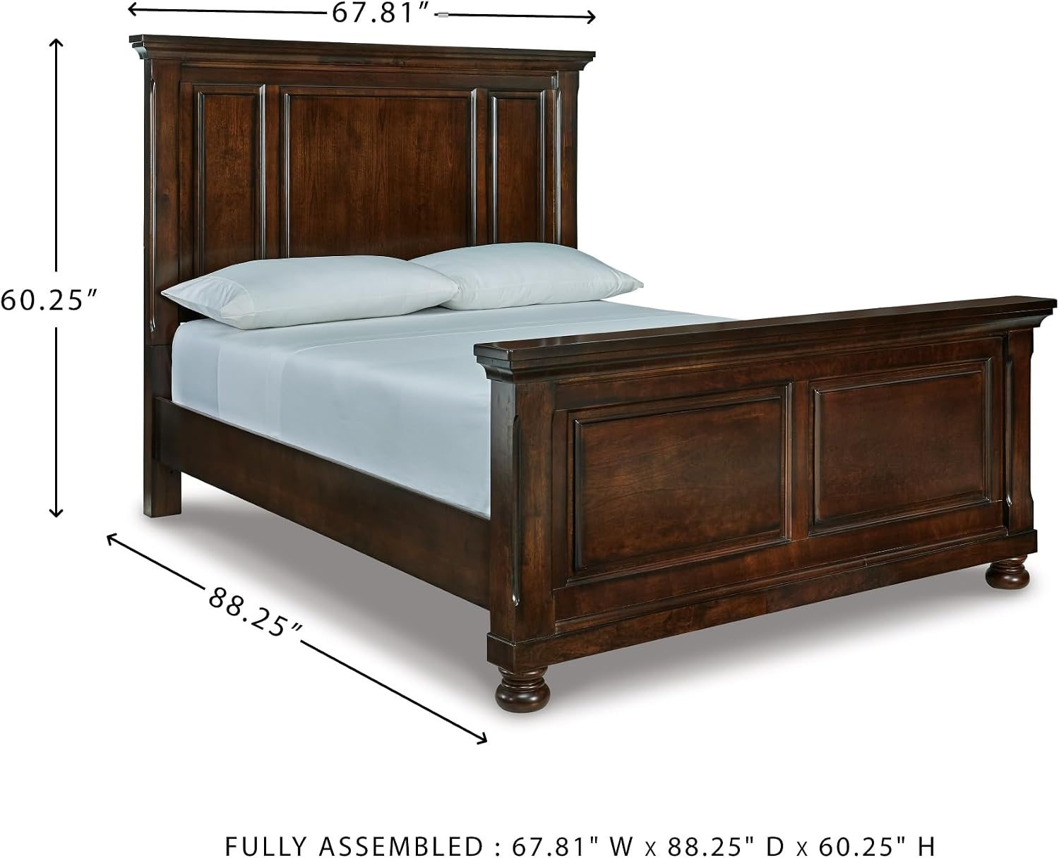 image:imageSignature Design by Ashley Robbinsdale Mirrored Vanity with Bench 52 Inch Antique White Makeup Desk Casual Wood Dressing Table for Bedroom StorageDark Brown