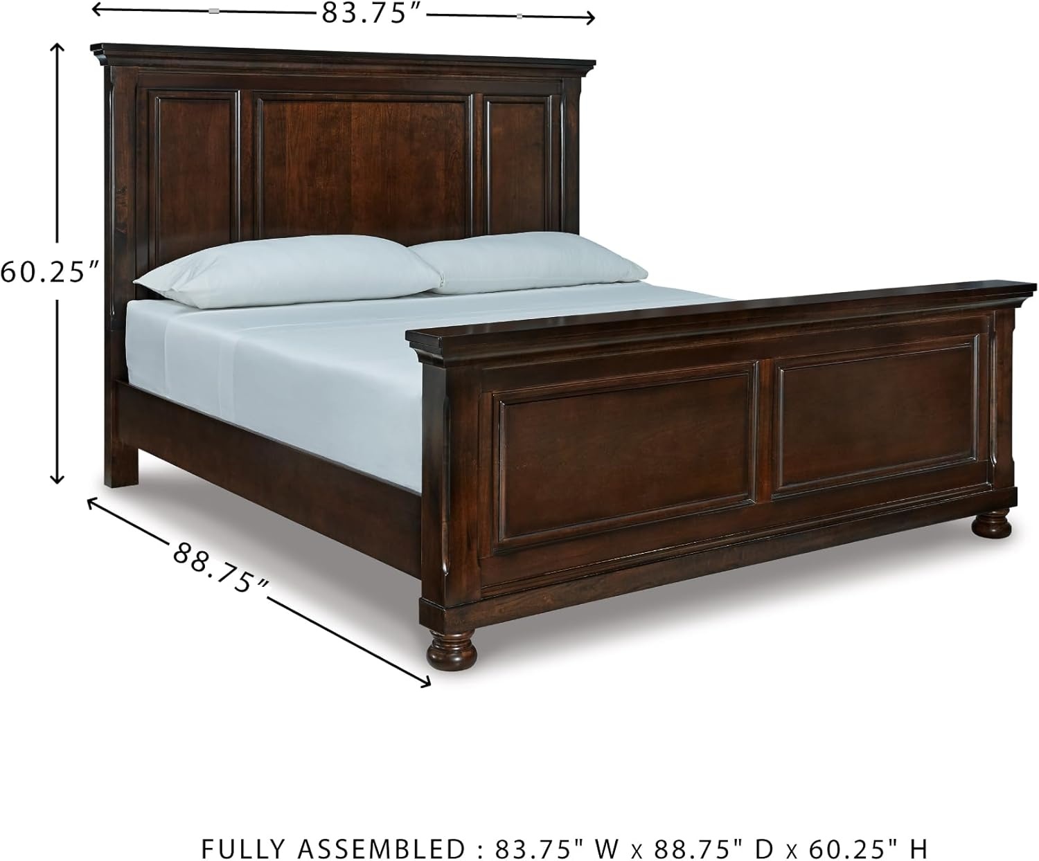 image:imageSignature Design by Ashley Robbinsdale Mirrored Vanity with Bench 52 Inch Antique White Makeup Desk Casual Wood Dressing Table for Bedroom StorageDark Brown