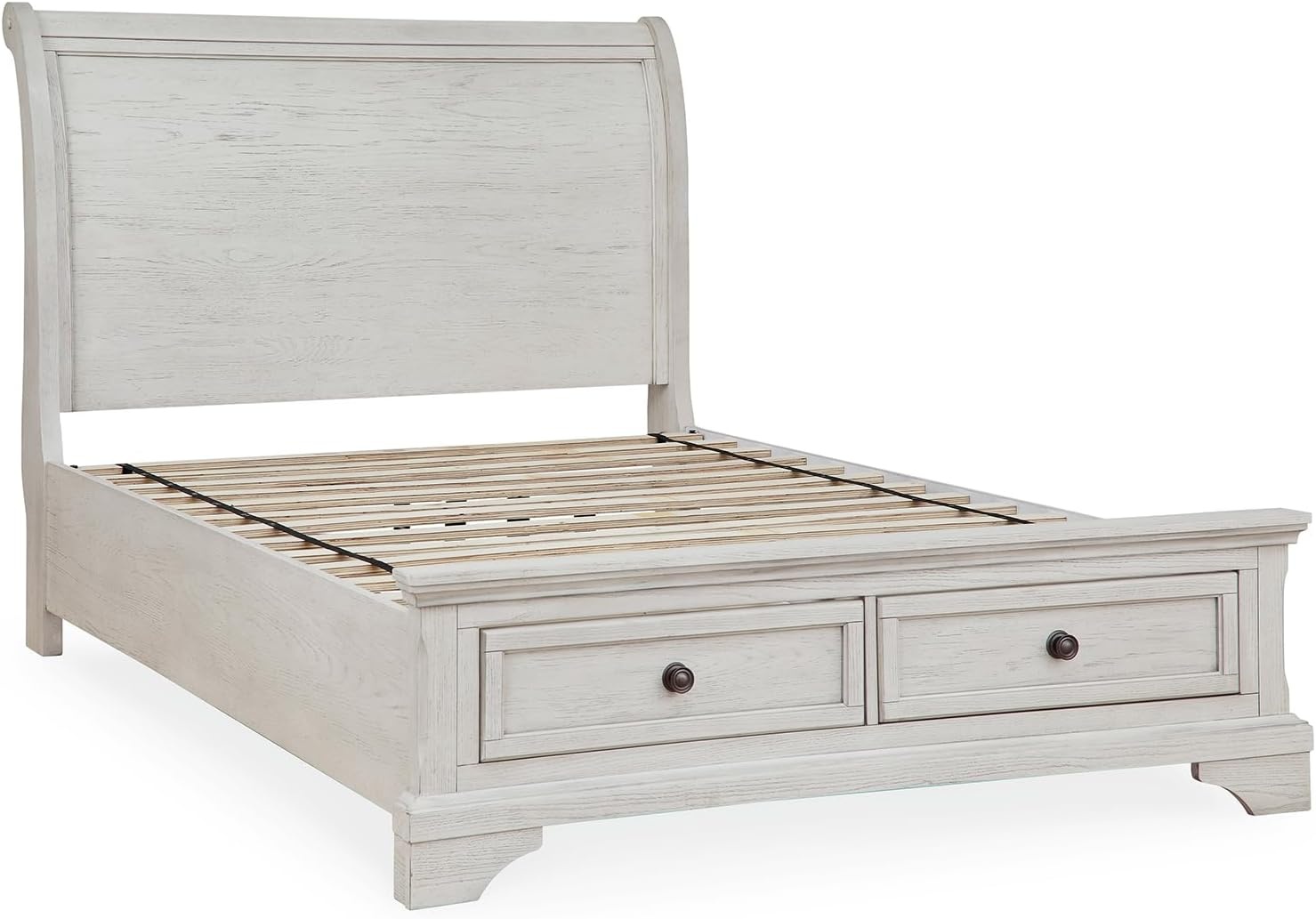 image:imageSignature Design by Ashley Robbinsdale Mirrored Vanity with Bench 52 Inch Antique White Makeup Desk Casual Wood Dressing Table for Bedroom StorageWhitewash