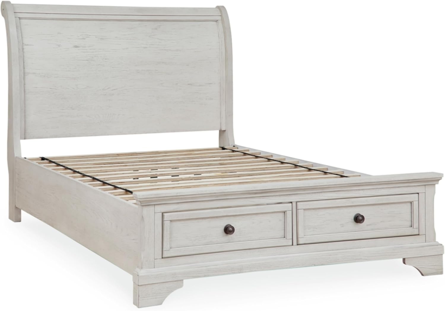 image:imageSignature Design by Ashley Robbinsdale Mirrored Vanity with Bench 52 Inch Antique White Makeup Desk Casual Wood Dressing Table for Bedroom StorageWhitewash