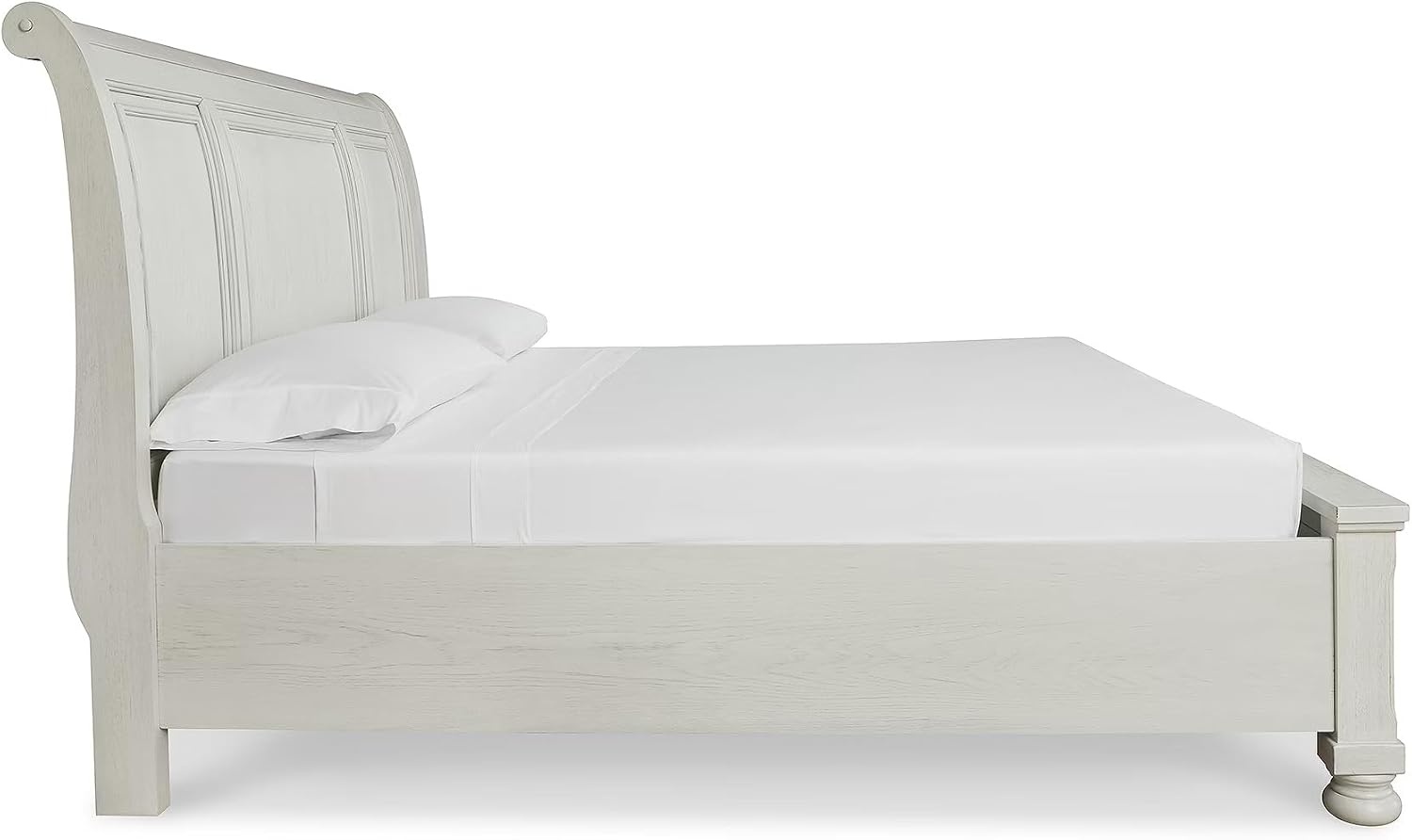 image:imageSignature Design by Ashley Robbinsdale Mirrored Vanity with Bench 52 Inch Antique White Makeup Desk Casual Wood Dressing Table for Bedroom StorageWhitewash