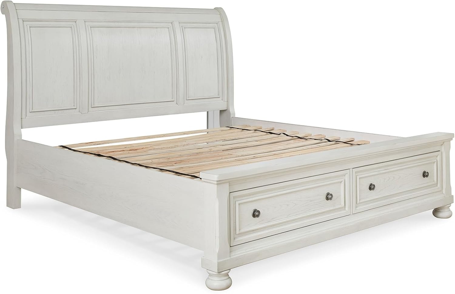 image:imageSignature Design by Ashley Robbinsdale Mirrored Vanity with Bench 52 Inch Antique White Makeup Desk Casual Wood Dressing Table for Bedroom StorageWhitewash