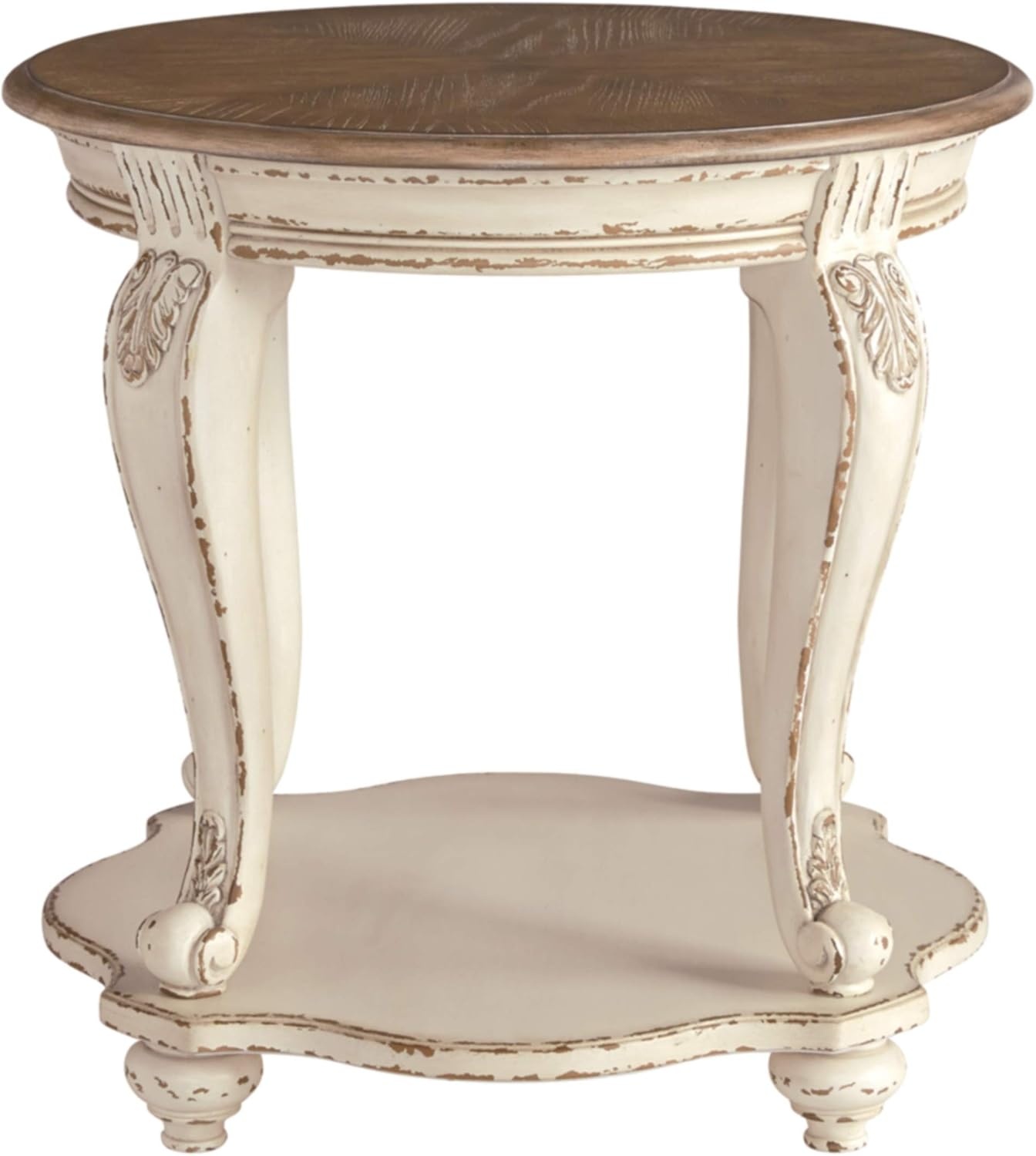 image:imageSignature Design Ashley French Country Accent Cabinet amp Round End Table WhiteCABINET TABLE T7436