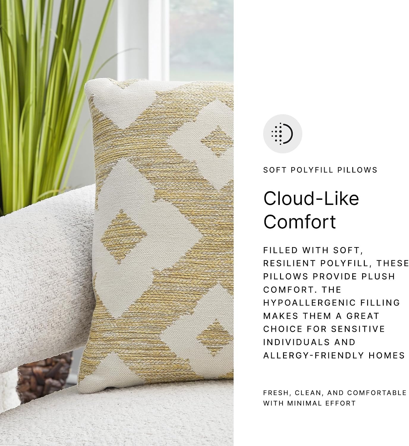 image:imageSignature Design by Ashley Brockner NextGen Nuvella Pillow Set of 4 Square Yellow amp Beige 4 CountYellow Beige