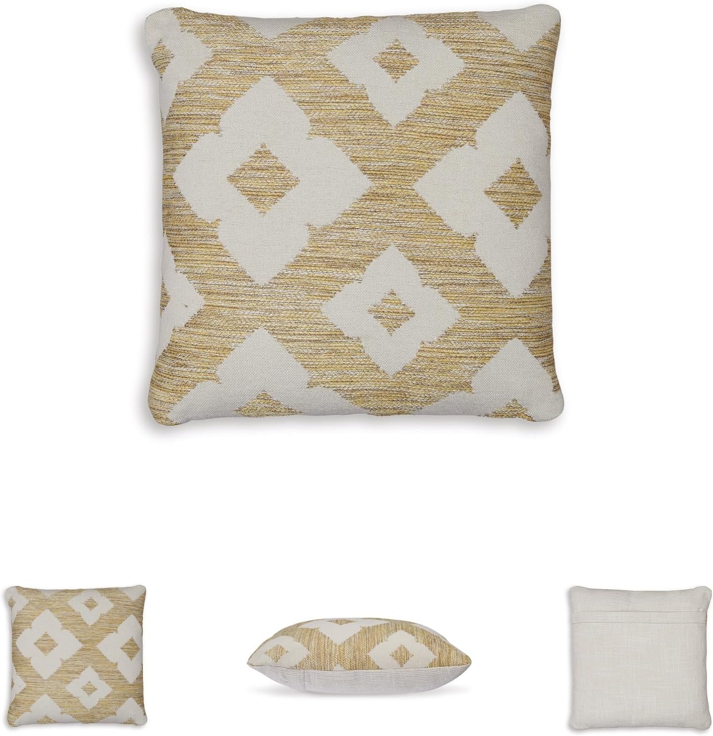 image:imageSignature Design by Ashley Brockner NextGen Nuvella Pillow Set of 4 Square Yellow amp Beige 4 CountYellow Beige