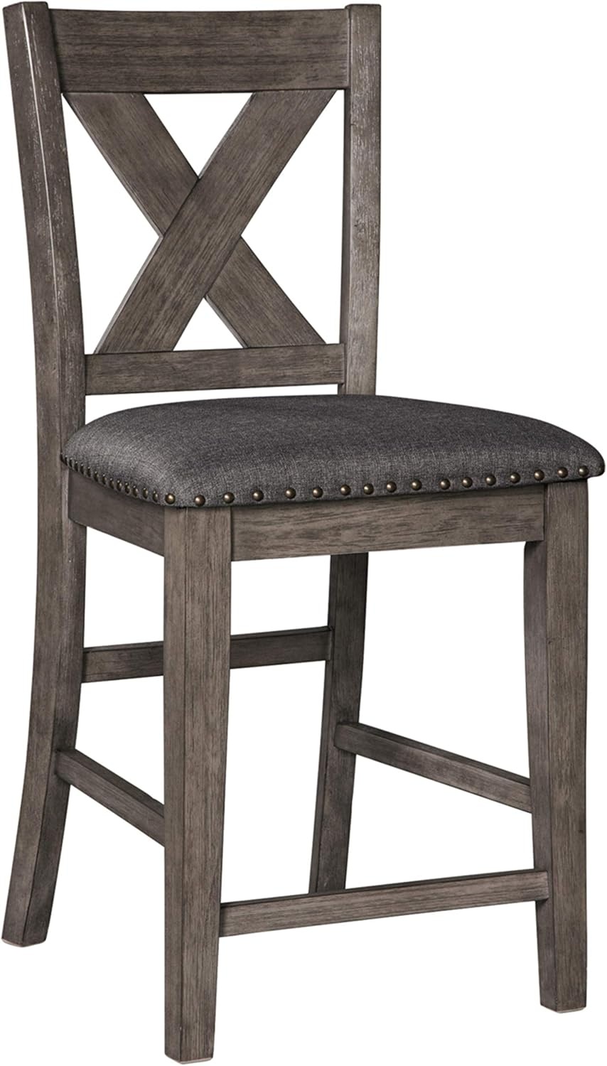 image:imageSignature Design by Ashley Caitbrook Rustic Counter Height Dining Table with Storage and 2 Barstools Dark GrayDark Gray