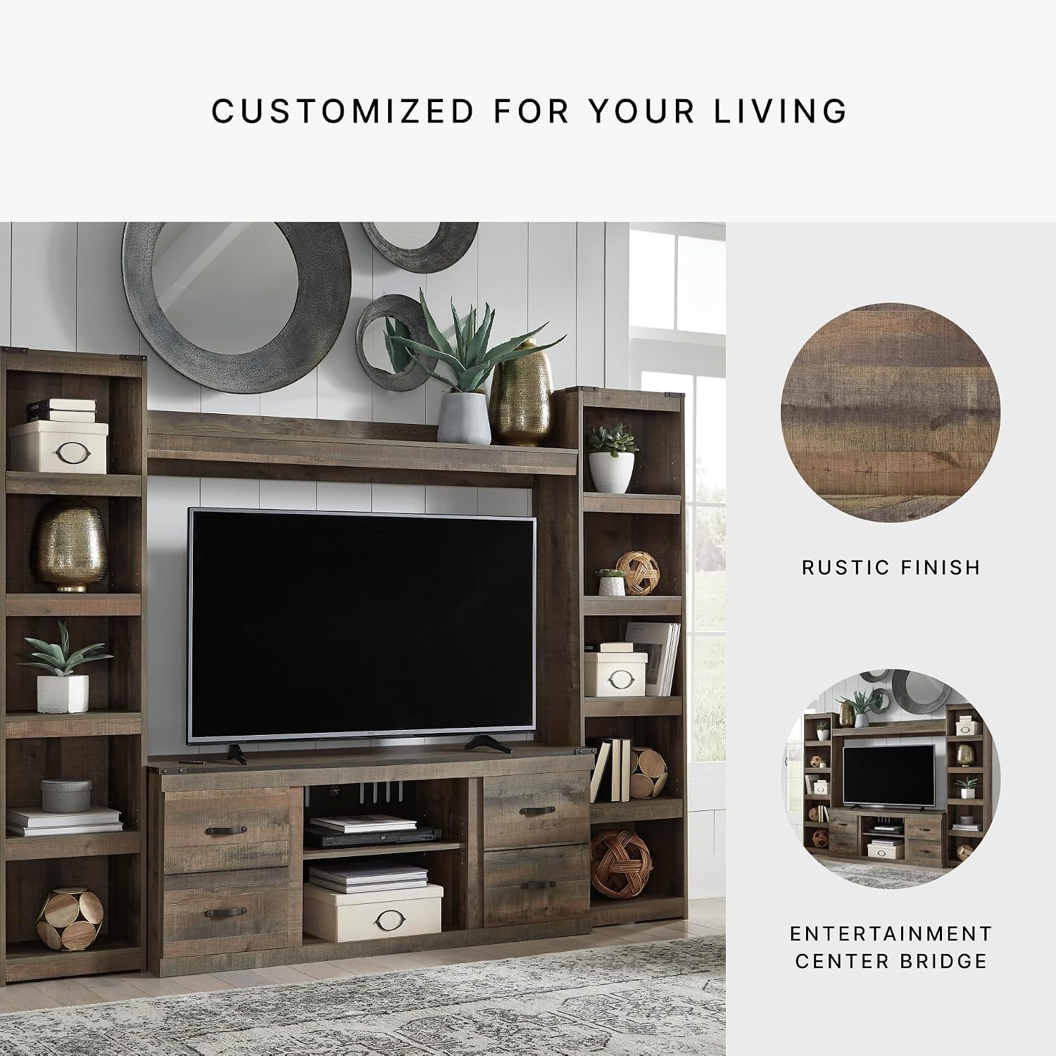 image:imageSignature Design by Ashley Derekson Entertainment Bridge Component ONLY Multi GrayGrey