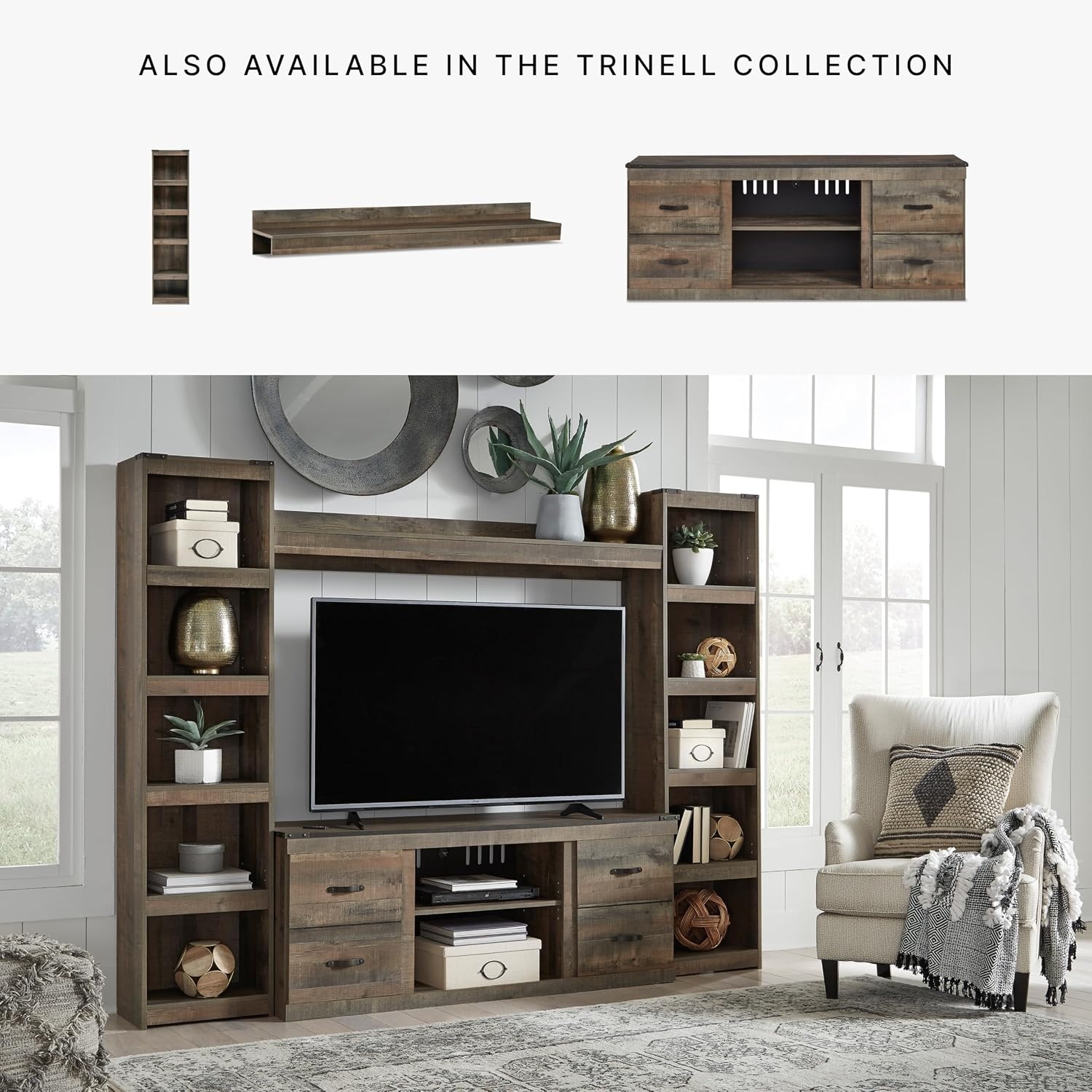 image:imageSignature Design by Ashley Derekson Entertainment Bridge Component ONLY Multi GrayGrey