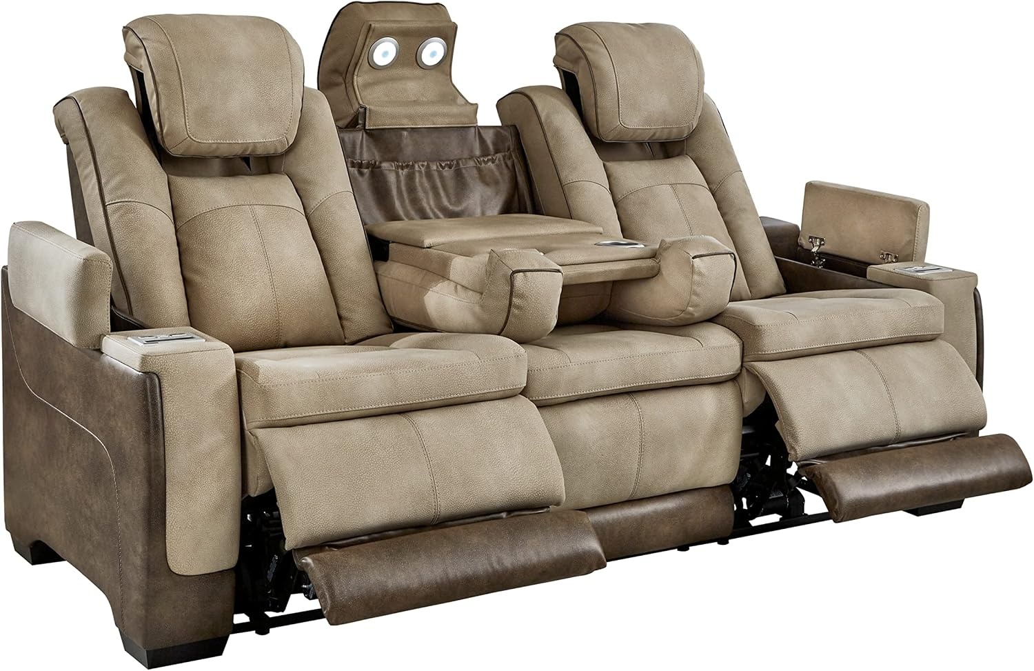 image:imageSignature Design by Ashley NextGen DuraPella Power Reclining Sofa with Adjustable Headrest Sand amp NextGen DuraPella Power Reclining Loveseat with Console amp Adjustable Headrest SandSofa Loveseat
