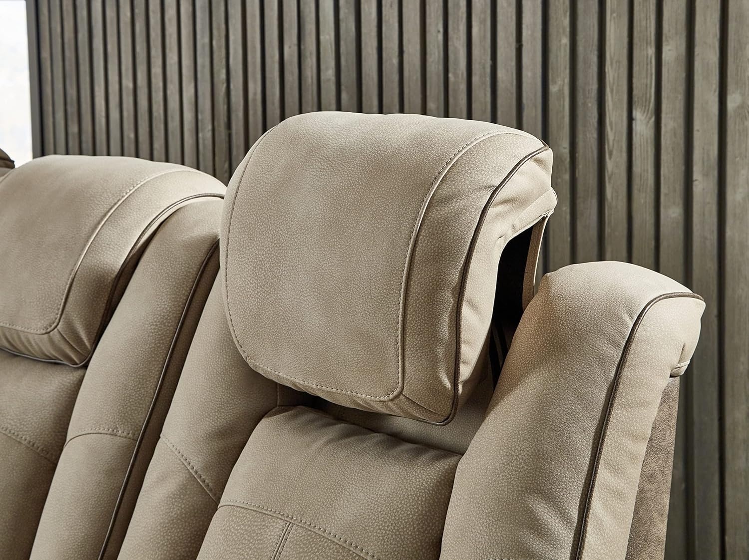 image:imageSignature Design by Ashley NextGen DuraPella Power Reclining Sofa with Adjustable Headrest Sand amp NextGen DuraPella Power Reclining Loveseat with Console amp Adjustable Headrest SandSofa Loveseat