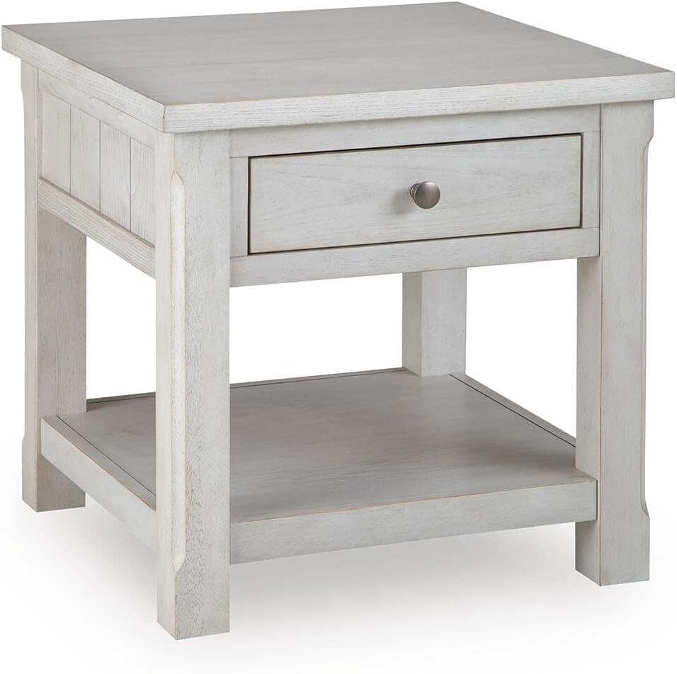 image:imageSignature Design by Ashley Robbinsdale Cottage End Table with Drawer and Shelf Storage Antique White
