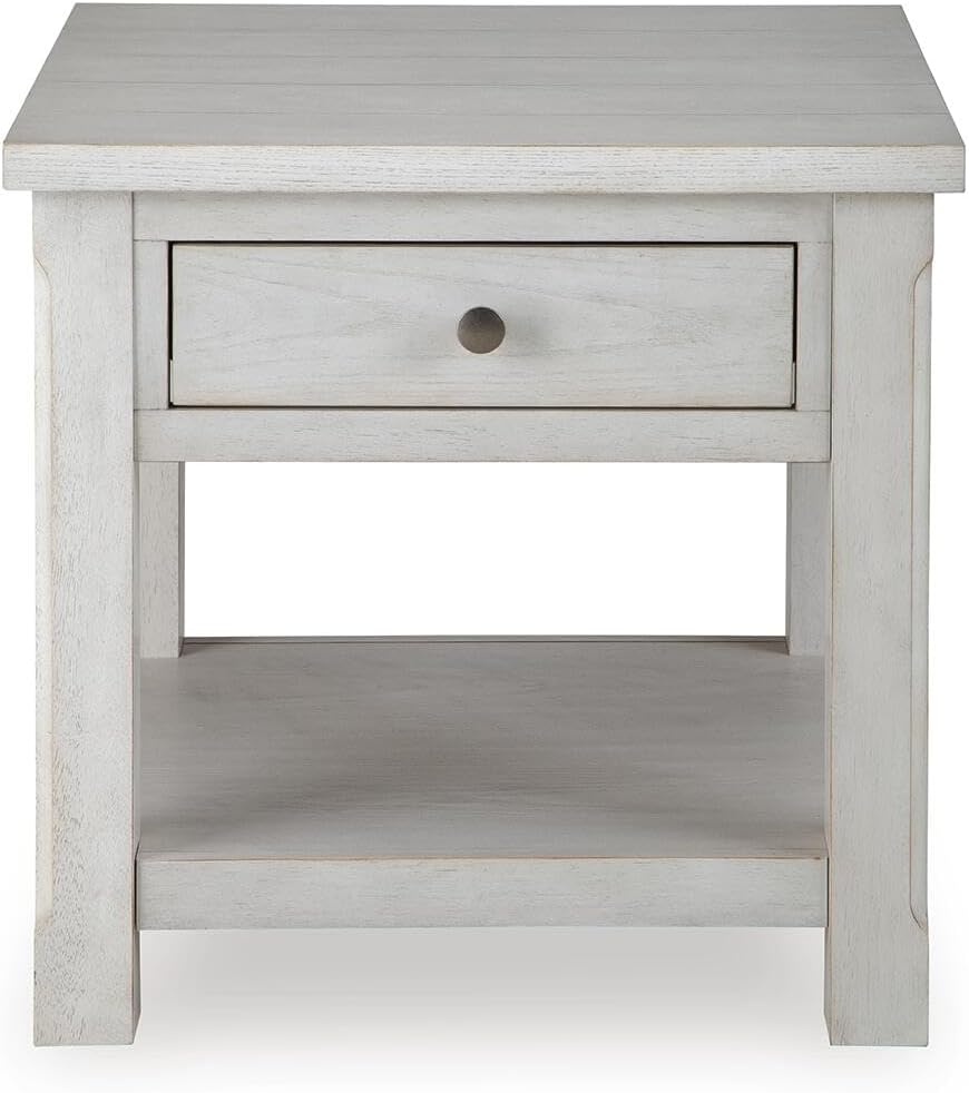 image:imageSignature Design by Ashley Robbinsdale Cottage End Table with Drawer and Shelf Storage Antique White