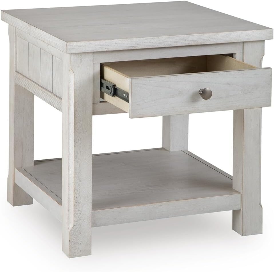 image:imageSignature Design by Ashley Robbinsdale Cottage End Table with Drawer and Shelf Storage Antique White