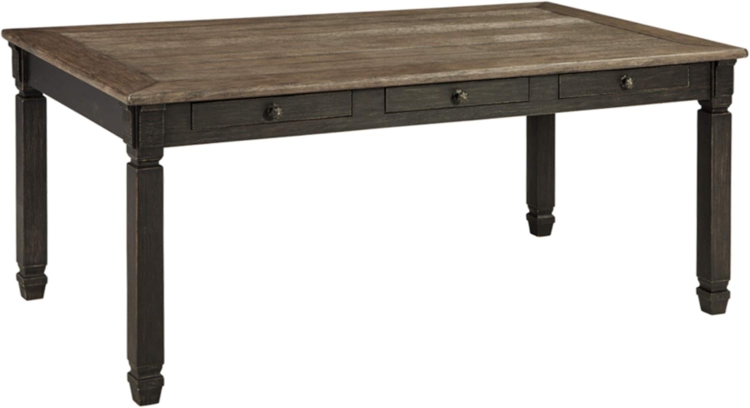 image:imageSignature Design by Ashley Tyler Creek Farmhouse Dining Table with Drawers Seats up to 6 Almost Black amp Tyler Creek Dining Room Upholstered Chair Set of 2 Antique BlackTable Chair