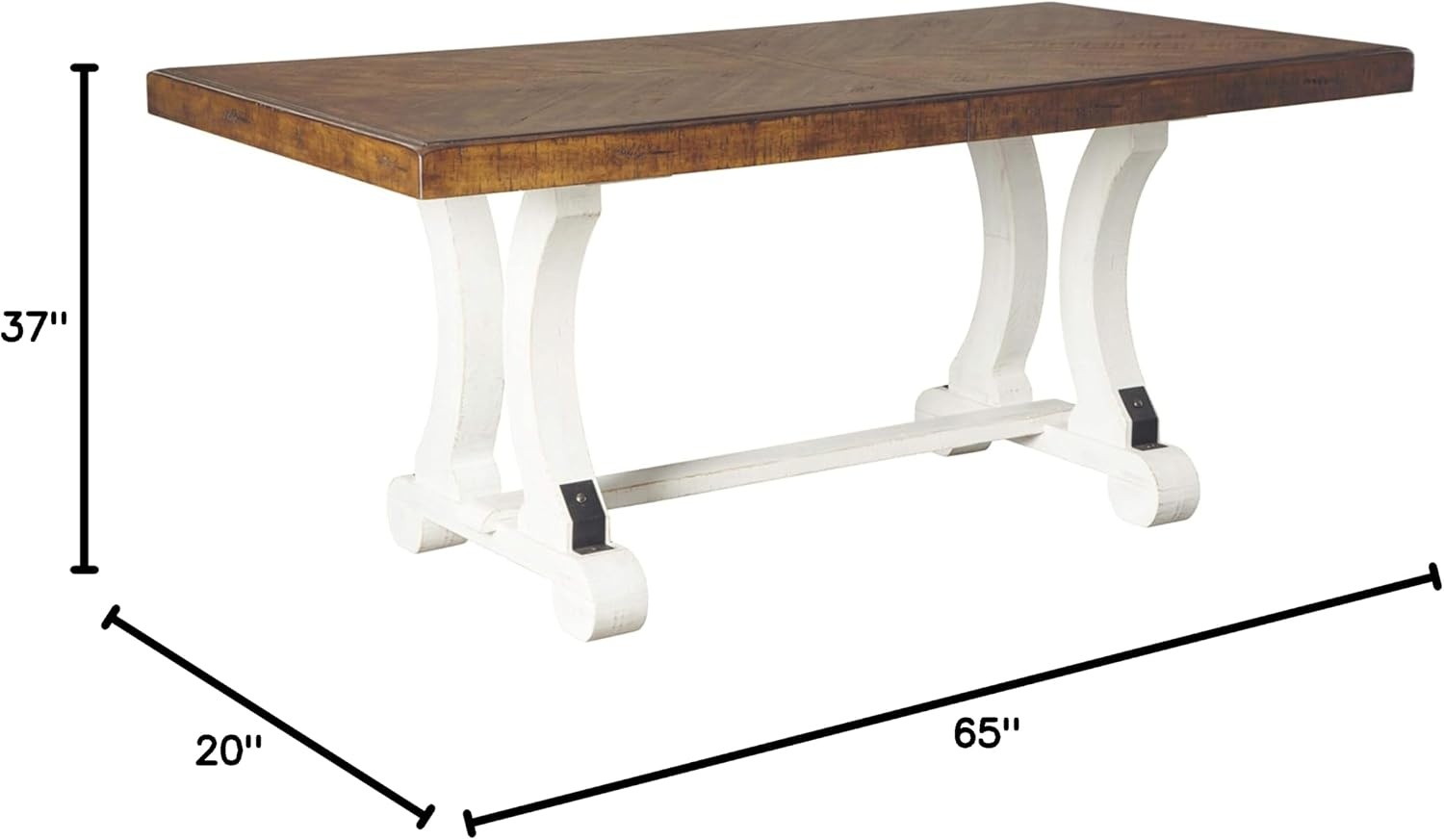 image:imageSignature Design by Ashley Valebeck Farmhouse Dining Room Server or Buffet White amp Brown amp Valebeck Farmhouse Rectangular Extension Dining Table Fits up to 8 White amp Brown