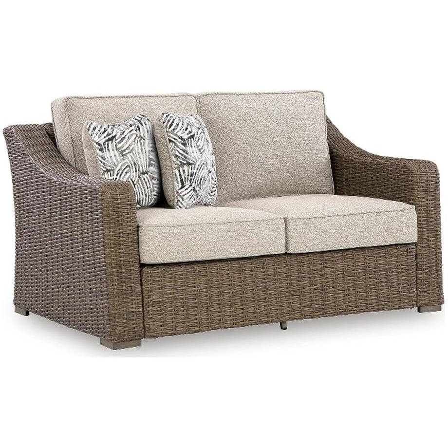 image:imageSignature Design by Ashley Caribou Crystal Outdoor Loveseat with Cushion