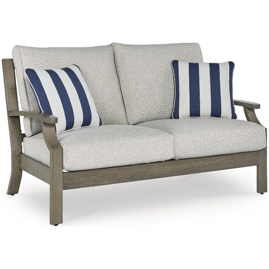 image:imageSignature Design by Ashley Fescue Lagoon Outdoor Loveseat with Cushion