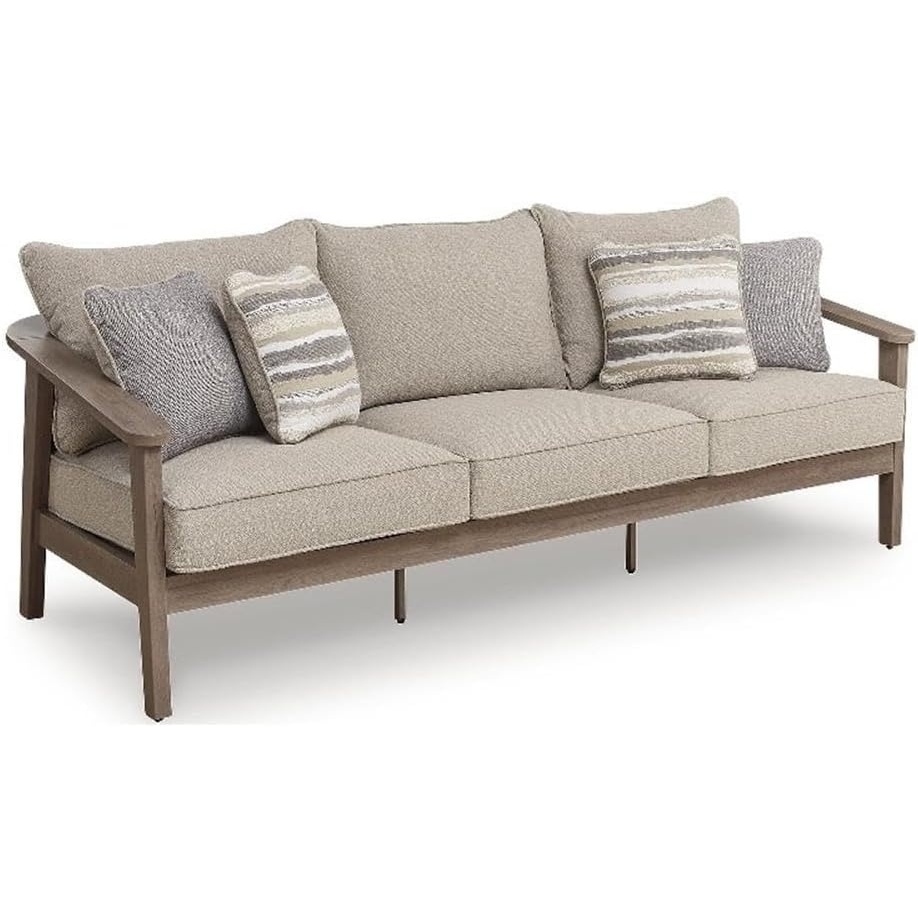 image:imageSignature Design by Ashley Magnetite Ripple Outdoor Sofa with Cushion