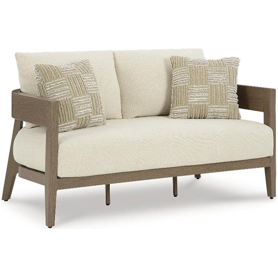 image:imageSignature Design by Ashley Pampas Thistle Outdoor Loveseat with Cushion